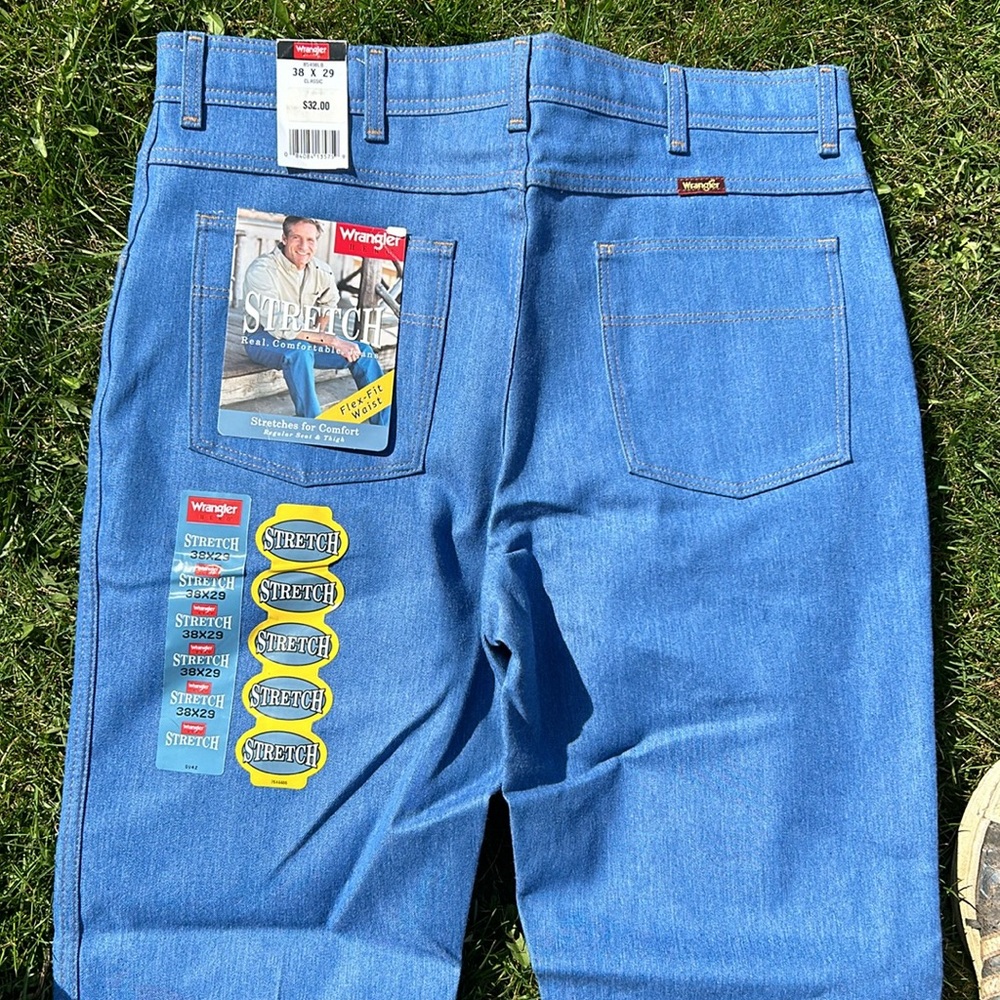 🔥NOSWT🔥Wrangler Hero Stretch Classic Denim Y2K Jeans Flex-Fit Waist 38X29 USA